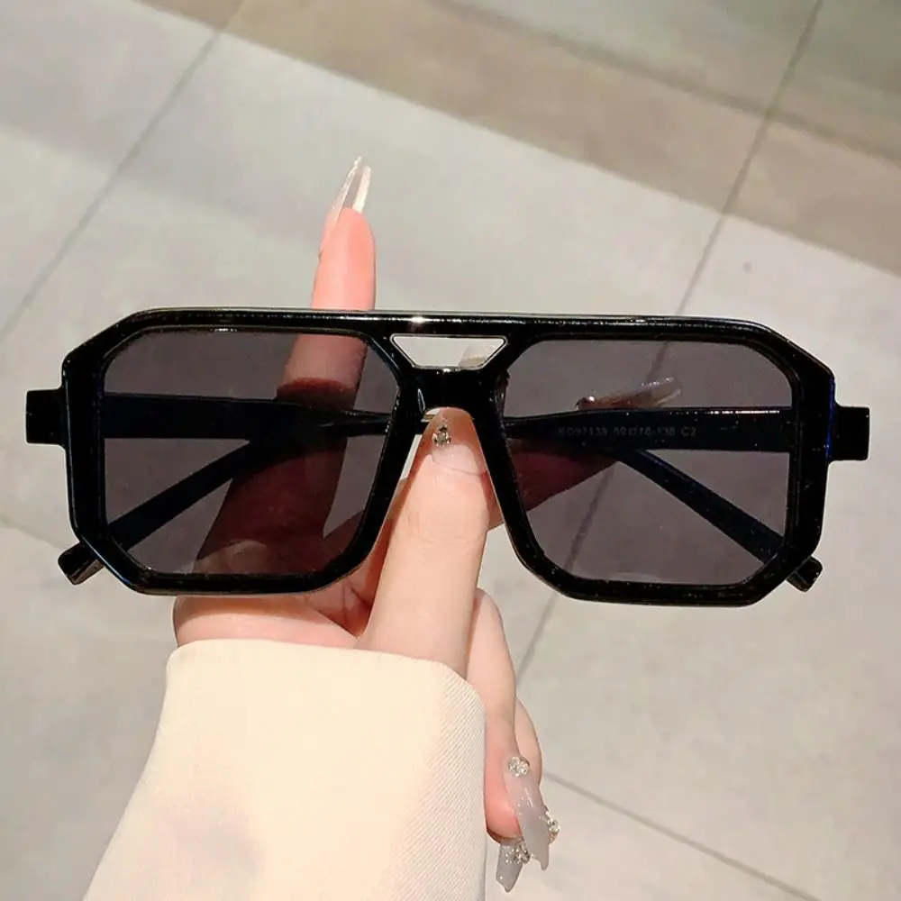 Fashion Punk Square Frame Sunglasses Eye Protection Block Glare Driving Glasses Street Photos Decoration Eyewear Outdoor Fishing