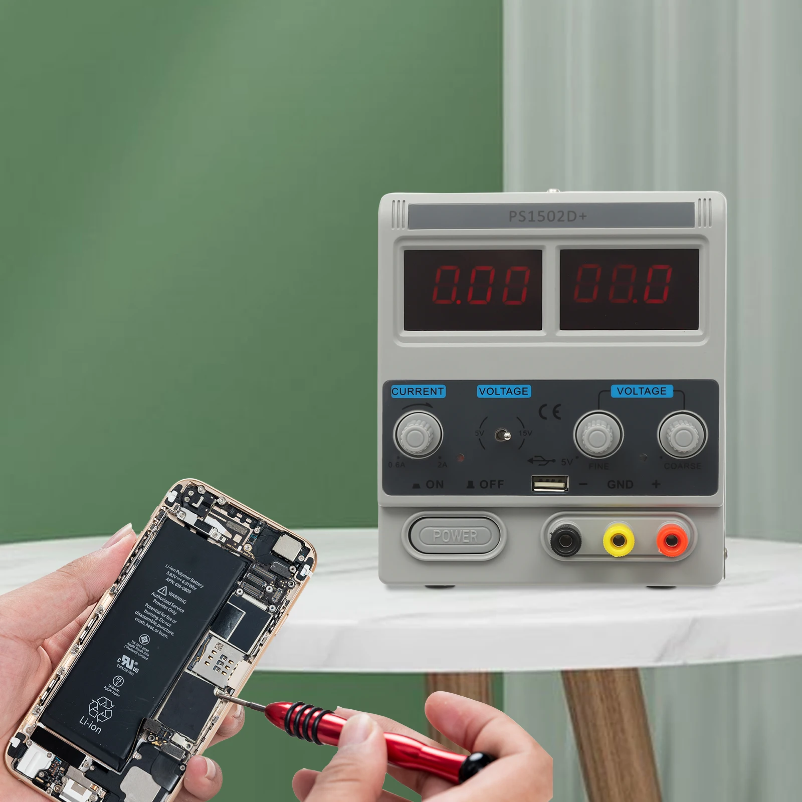 Stabilisiertes Gleichstromnetzteil 0–15 V, 50 W, Präzisionsspannungsregler mit LED-Anzeige für die