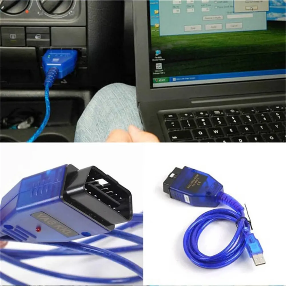 Car USB Vag-Com Interface Cable KKL VAG-COM 409.1 OBD2 II OBD Diagnostic Scanner Auto Cable Aux USB Vag-Com interface cable r25