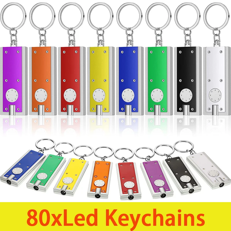 

80Pcs LED Mini Torches Light USB Rechargeable Flashlight Keychain Torch Lamp Waterproof Light Hiking Camping Flashlights