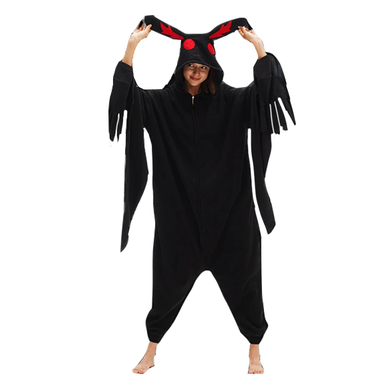

Женский комбинезон Mothman Kigurum для взрослых, карнавальный костюм на Хэллоуин, одежда для всего тела, одежда для сна с животными, рождественская цельная пижама