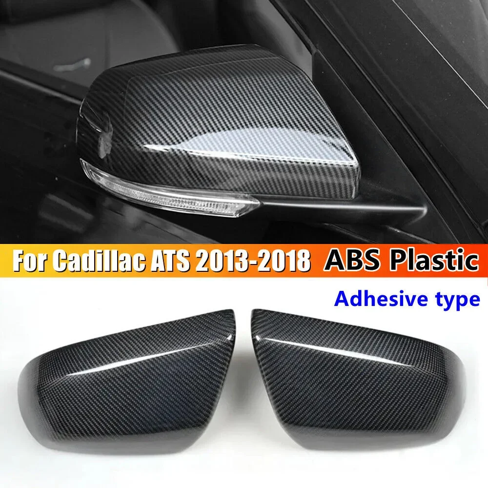 

Для Cadillac CT4 ATS 2013-2023 Автомобильная наклейка Карбоновая крышка бокового зеркала заднего вида Крышка крыла Внешняя дверь Задний вид Накладка на корпус Авто ABS