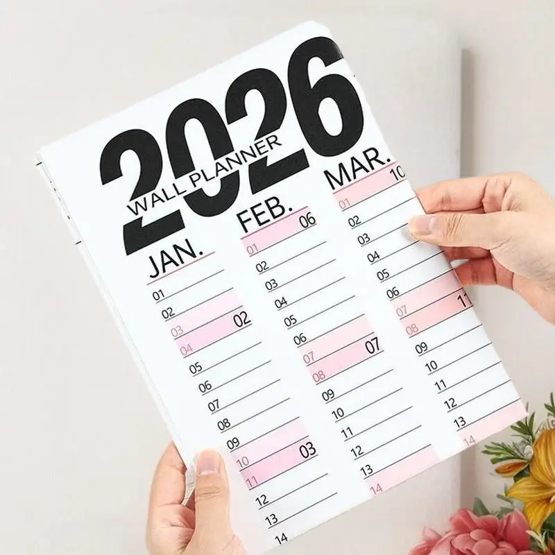 Calendrier mural vierge 2026, feuille de calendrier unique, mémo annuel suspendu au mur, planificateur quotidien, décor de pièce Simple
