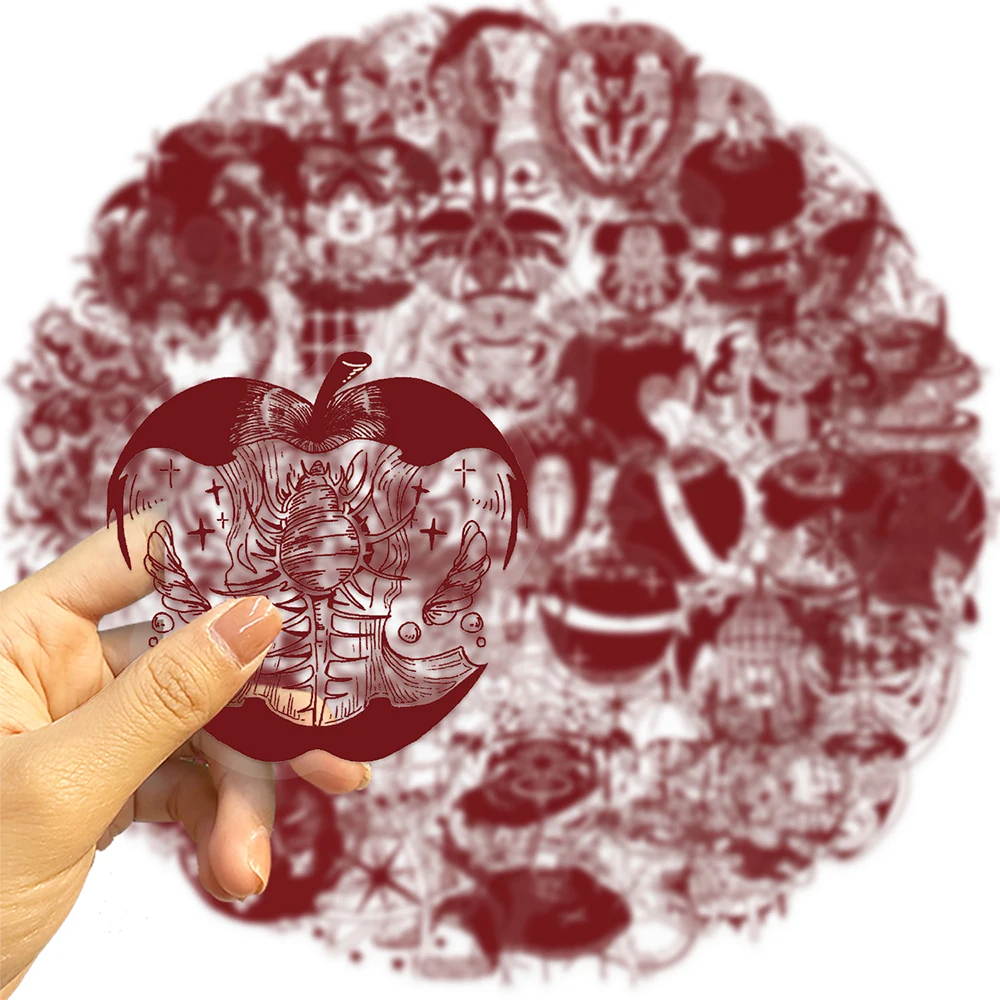 10/30/50 قطعة الفن الرجعية التفاح الأحمر ملصقات الإبداعية لطيف شفاف شارات الحيوانات الأليفة Skatals بها بنفسك سكيت محمول الأمتعة الكتابة على الجدران ملصق لعبة