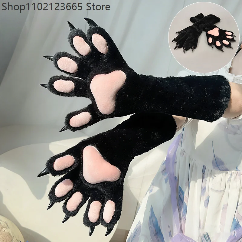 Fur Set Animal Claw Gloves Girl Role Play Props Fur Plush Five Finger Claw Gloves Adult Halloween Party Cosplay Accessories 2026 4