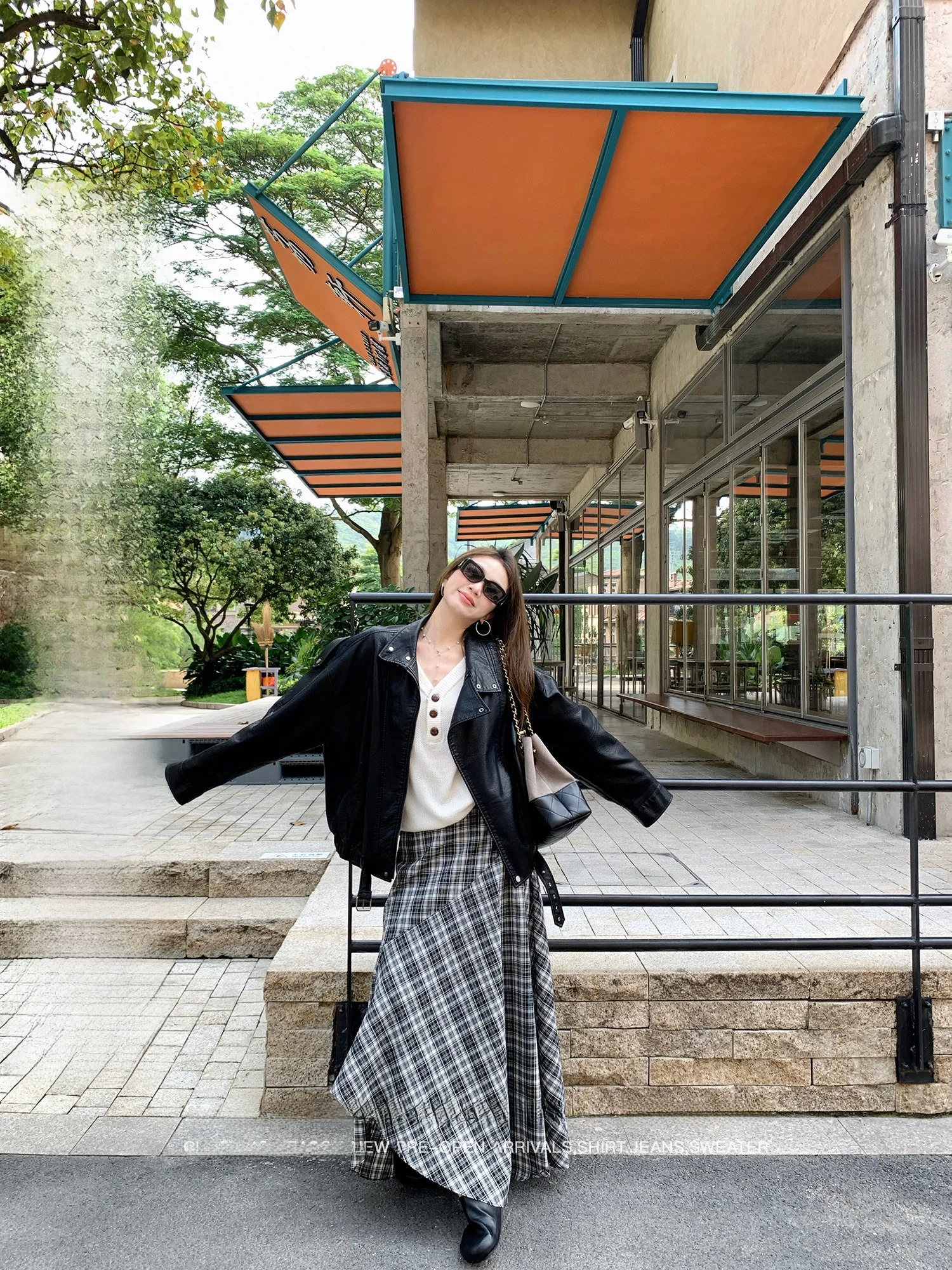 

Retro id High Waist A-Line Skirt Women's New Early Autumn Slimming Hip Covering Long Skirt Casual Cotton Ci Commute