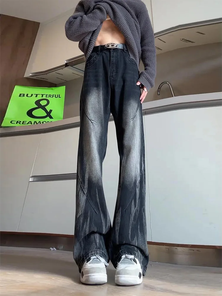 

Мужские джинсы Bla Tie Dye Workwear: модные брюки Haome в американском стиле, зимние, прямые, слегка расклешенные, для высоких мужчин