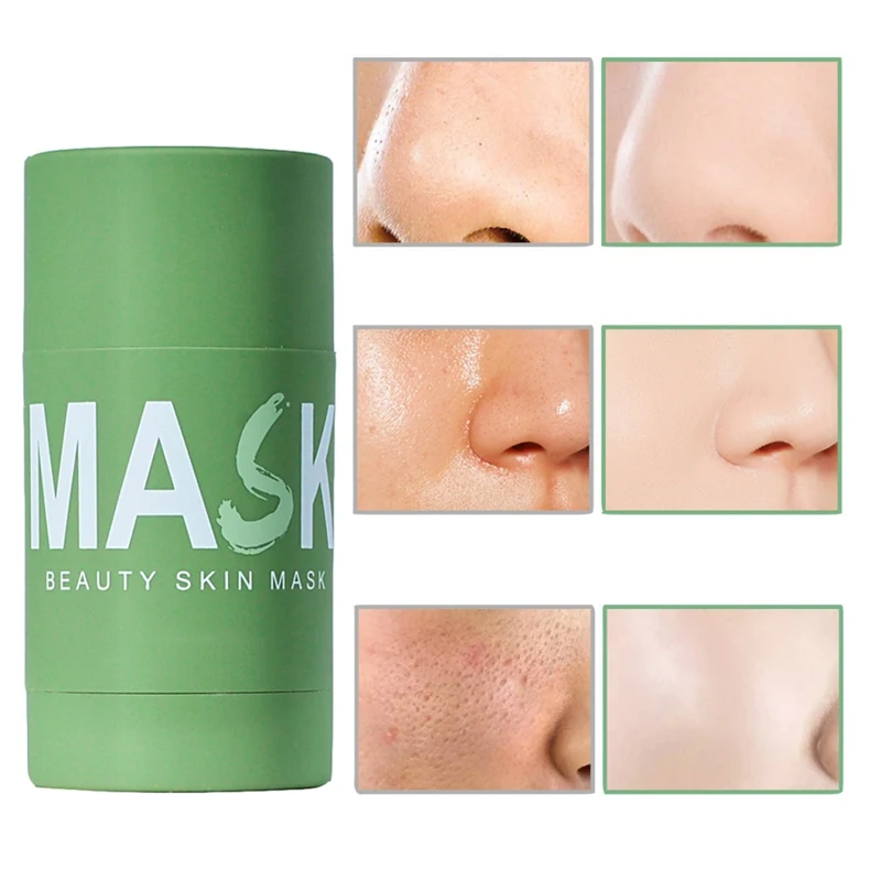 Green Tea Matcha Clay Mask Deep Cleansing Mud Blackhead Acne Treatment Oil Control Brightening Moisturizing Skin Care
