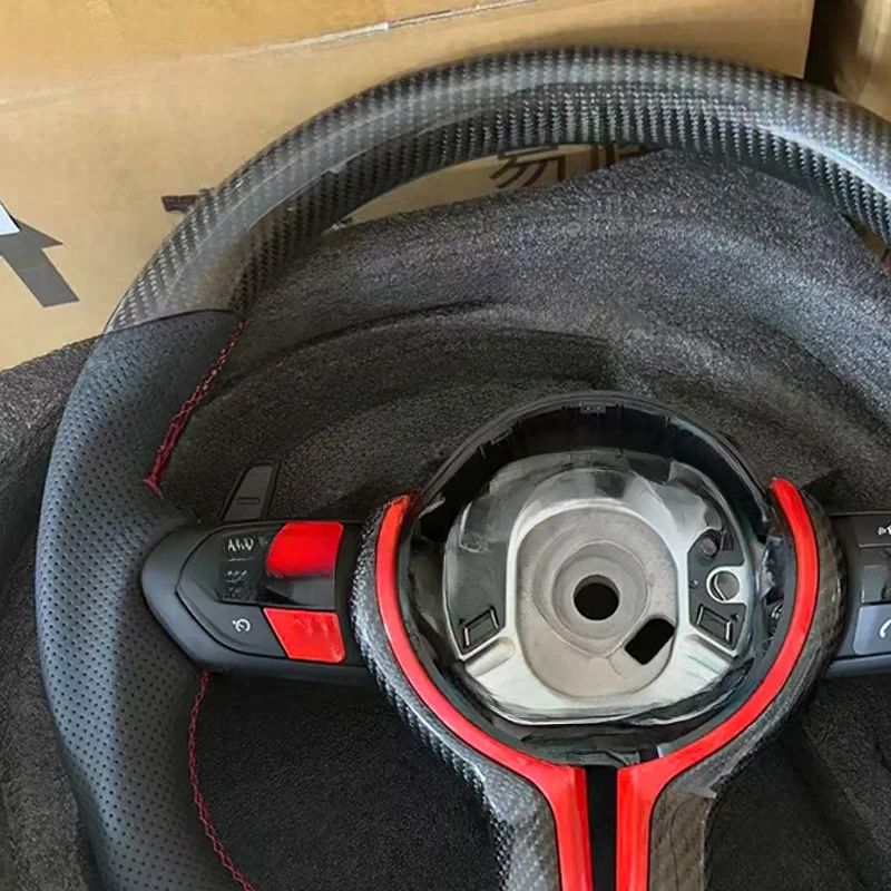 For BMW Modified Carbon Fiber Steering Wheel With Red Style Buttons Fit F30 F36 F32 F33 F34 F31 F35 F26 F15 F10 F11