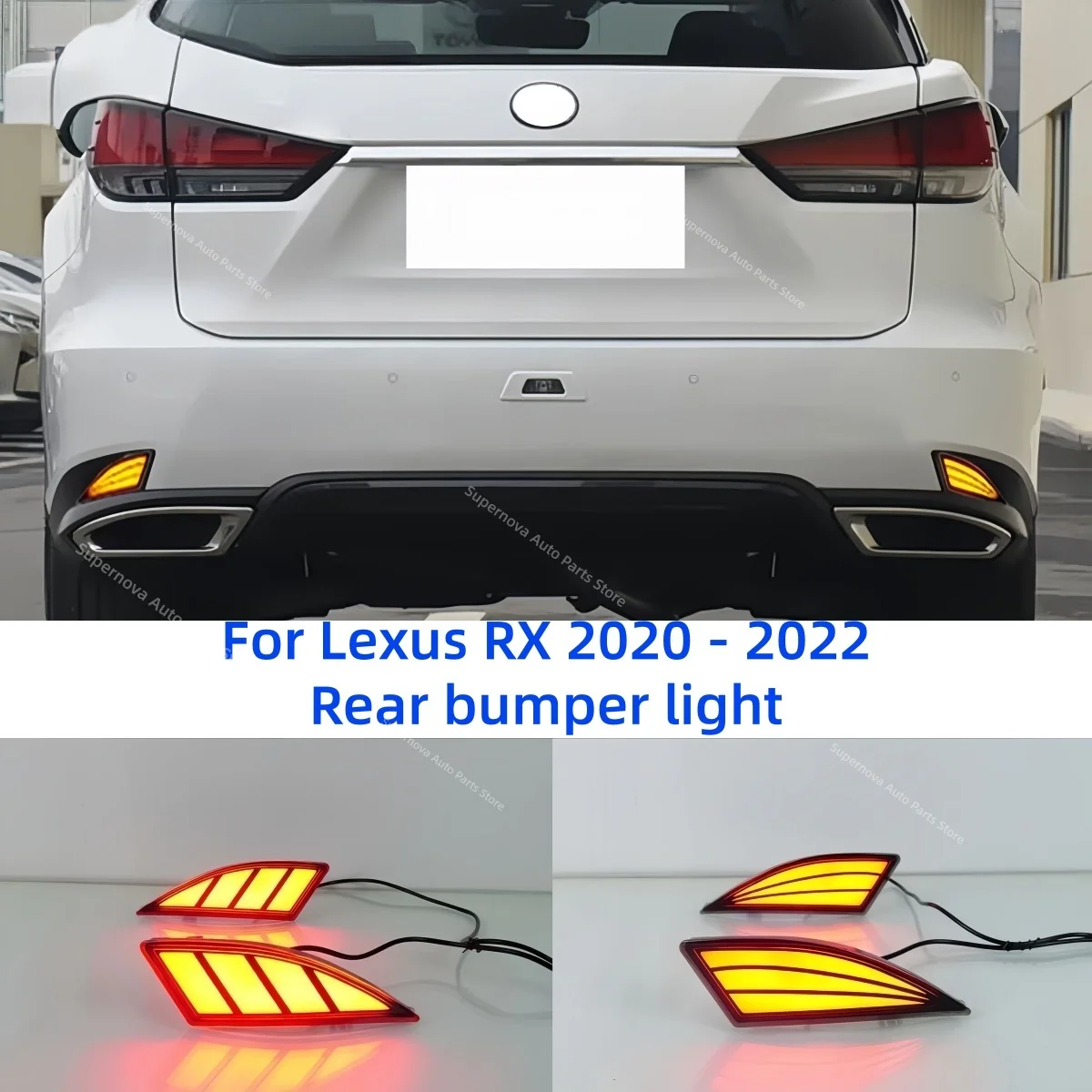 Feu arrière pour Lexus RX 2020 - 2022, trois fonctions, LED à défilement, clignotant, feu stop, feu d'avertissement, feu de conduite