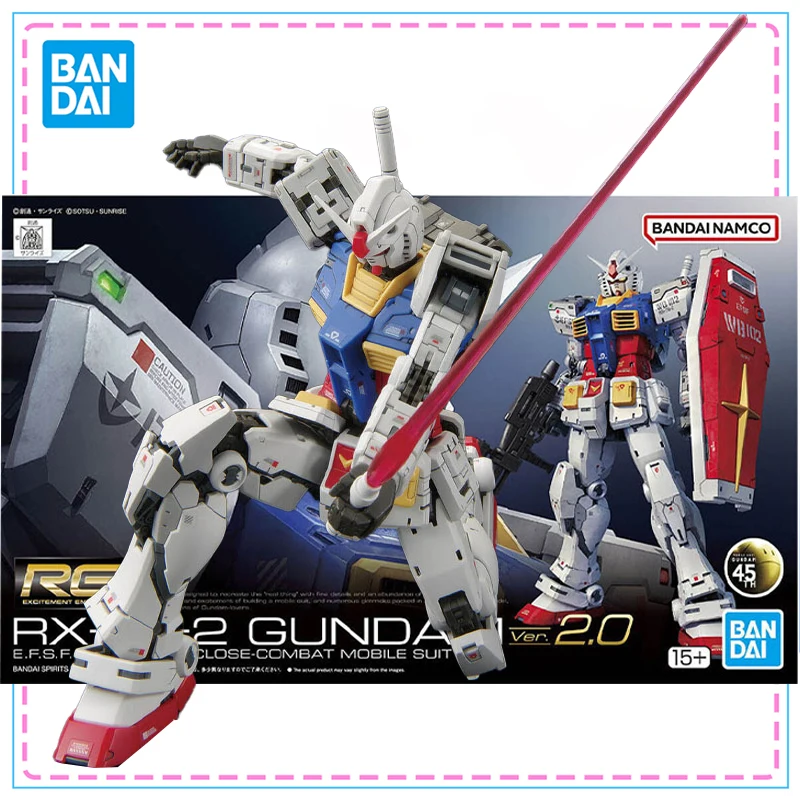 

Bandai Gundam RG 1/144 RX-78-2 2,0 оригинальный комплект модели Gundam, коллекция фигурок, модель для детей, игрушки, рождественские подарки