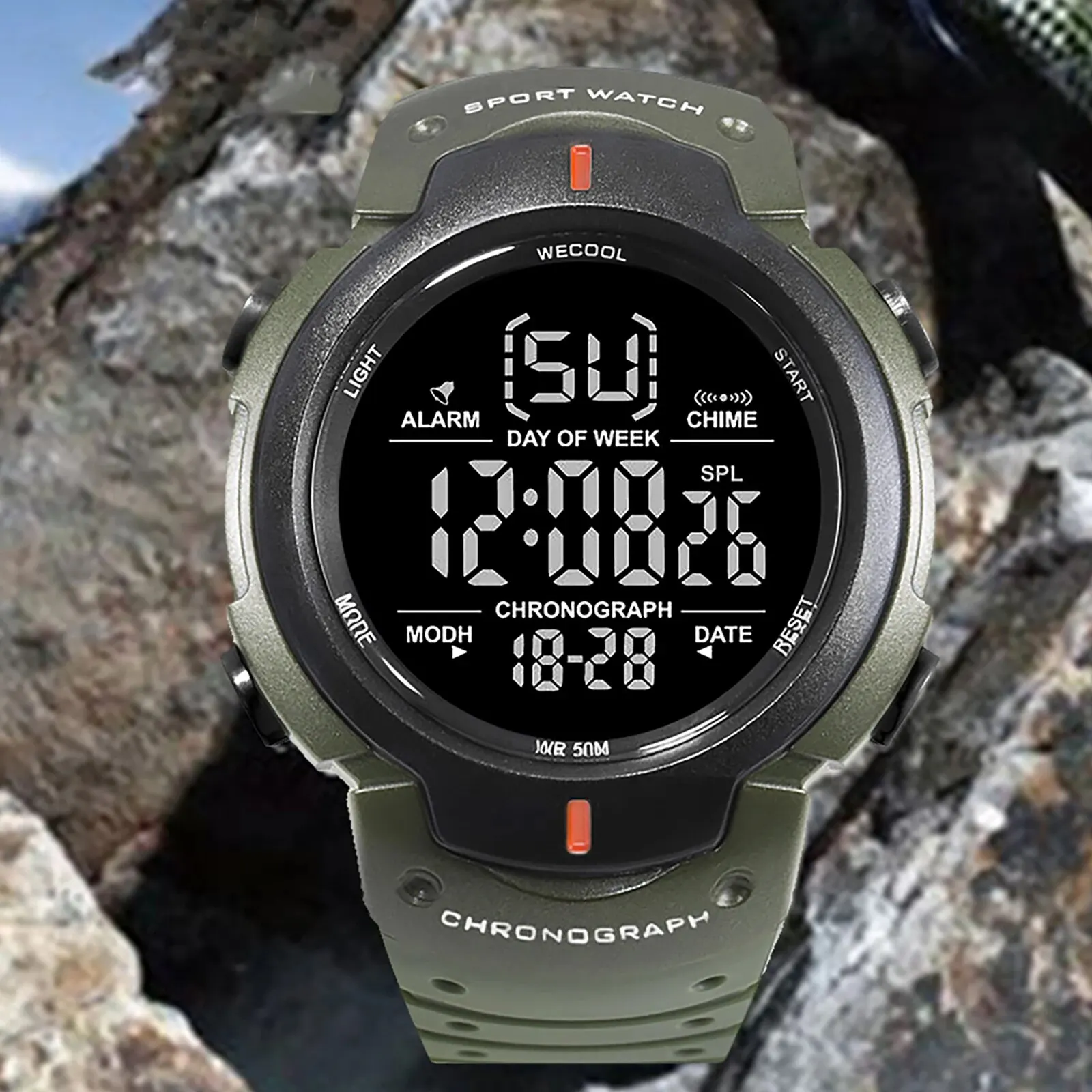 WECOOL Brand Sport Digital Alarm Multifunction Wrist Watch W-606 Waterproof Watch