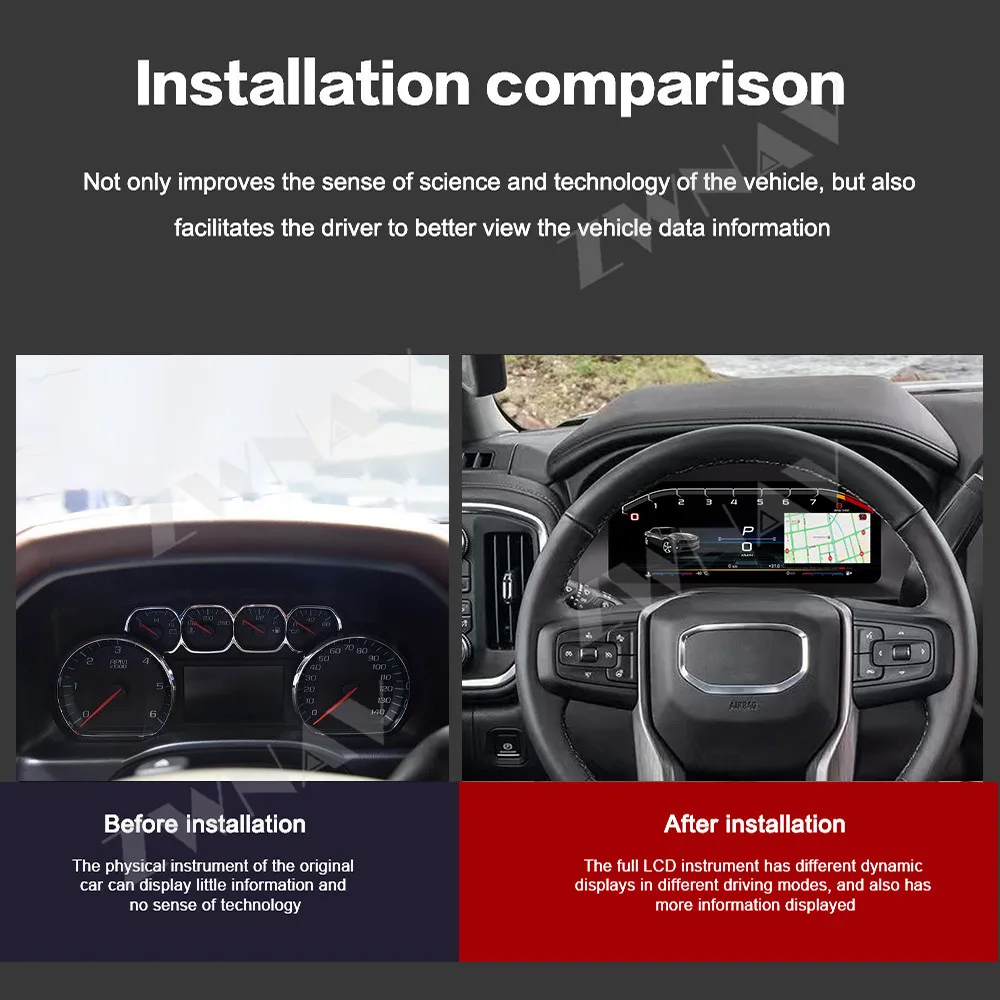 Digital Dashboard For Chevrolet Silverado 2019-2023 LCD instrument Panel Driving display Cockpit Virtual Instrument Cluster