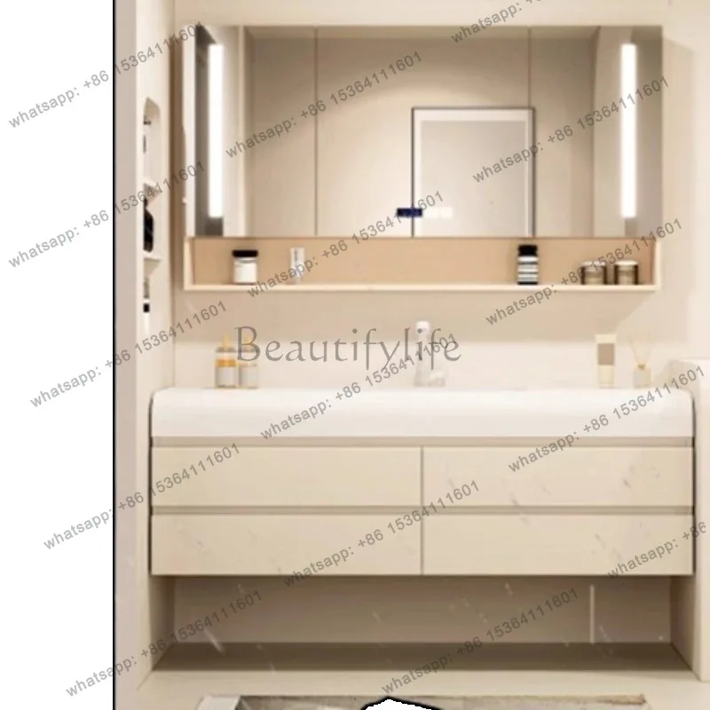 YJ Organizers Drawers Bathroom Cabinet Waterproof Space Saving Luxury Bathroom Cabinet Storage Display Mobile Da Bagno Furniture