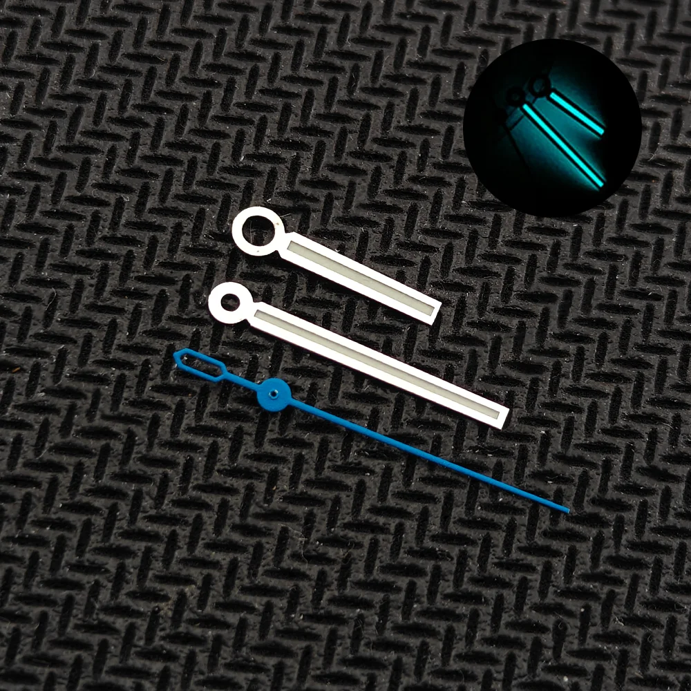 NH35 حافظة 39.5 مللي متر الياقوت الزجاج الفولاذ المقاوم للصدأ يوم واحد التقويم نافذة 33.8 مللي متر الطلب الأزرق مضيئة الأيدي العصابات ساعة أجزاء #6