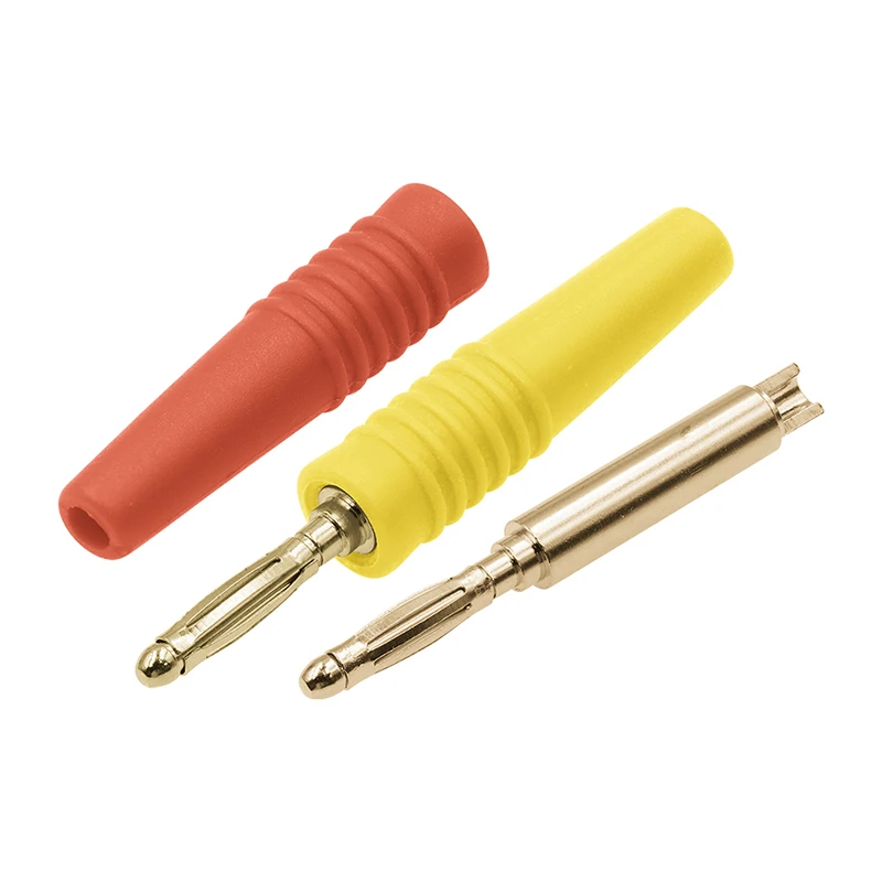 2/4/6pcs 2mm Integrated Pure Copper Gold-plated Welded Banana Plug Connector 10A Available In Multiple Colors A5