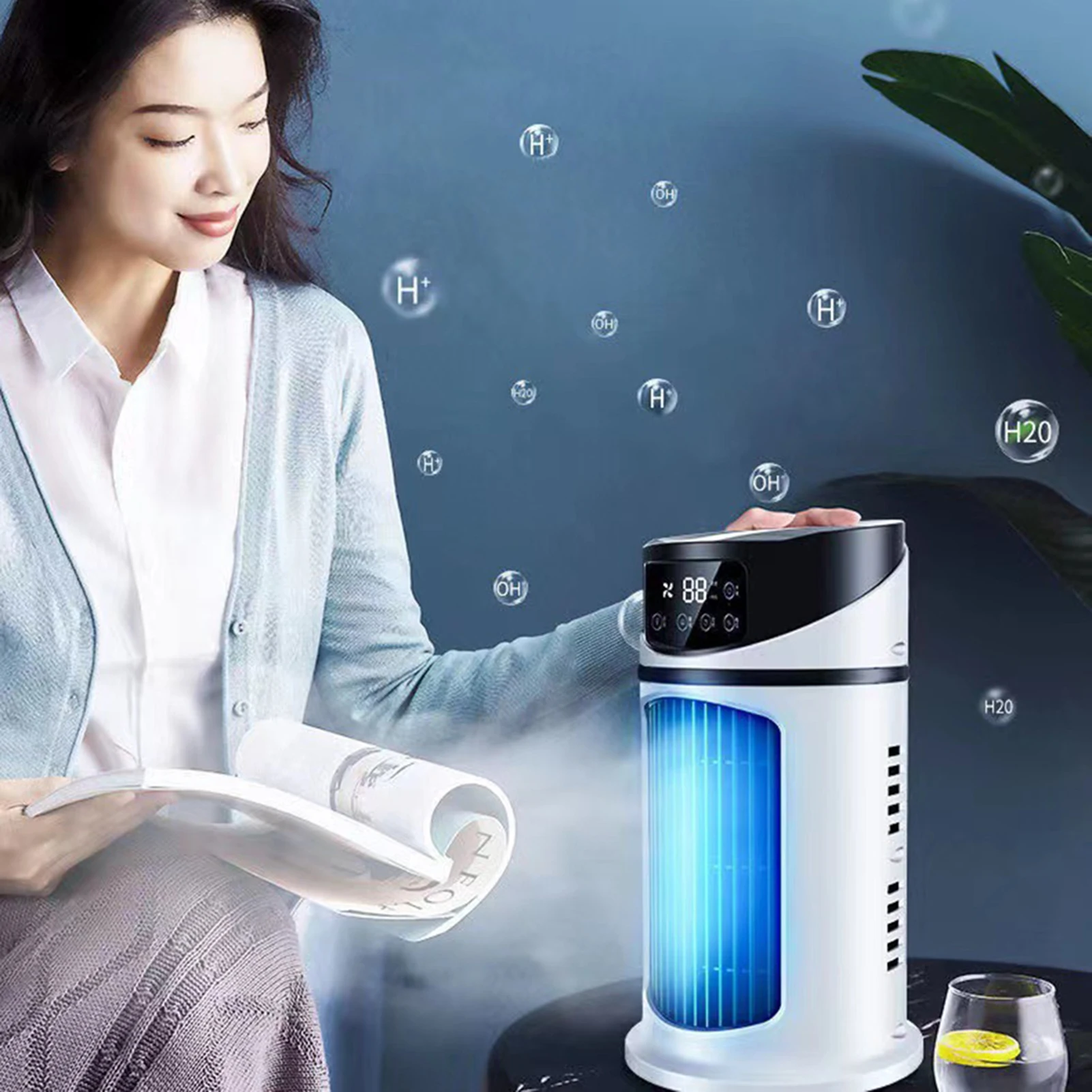 

Air Cooler For Home Portable Air Conditioners Fan 6 Gear Wind Speed Adjustable Desktop Humidification Electric Fan E2s