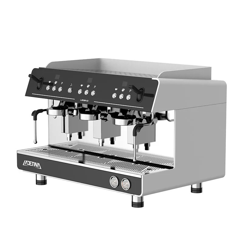 Professional Commercial Espresso Coffee Machine 3 Groups Programmable Semi-Automatic Stainless Steel Housing Electric Power