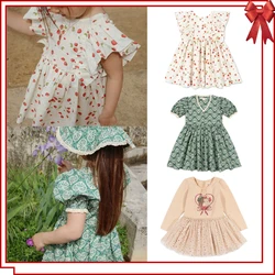Girls Princess Dress 2025 KS Girl Strawberry Print Bow Dresses Children Cute Cat Mesh Dress Baby Carnival Party Vestidos Dress