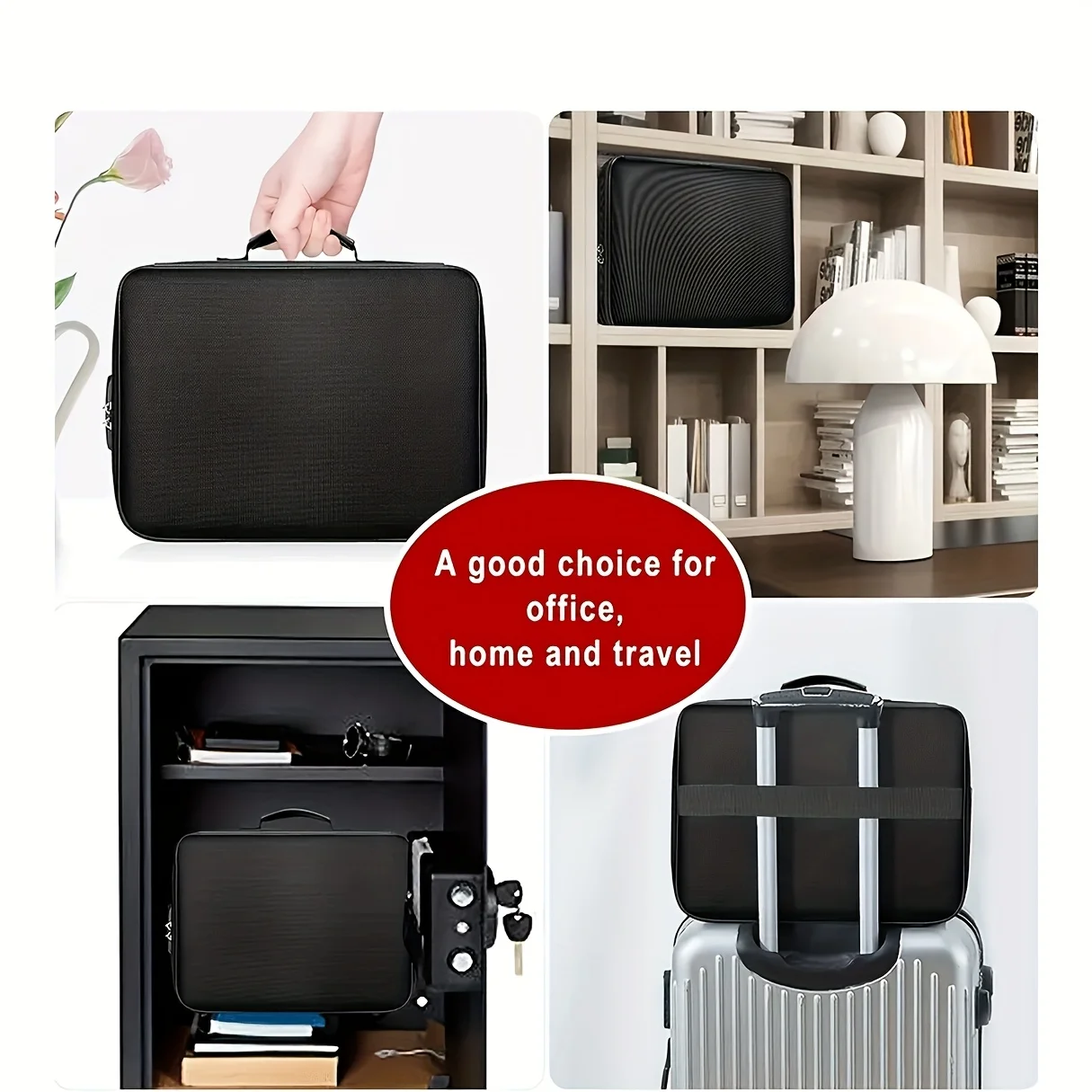 Lockable File Storage Bag,3-Layer Zipper Organizer with Combo Lock for Laptop Documents,Durable Desk Organizer for Office Folder