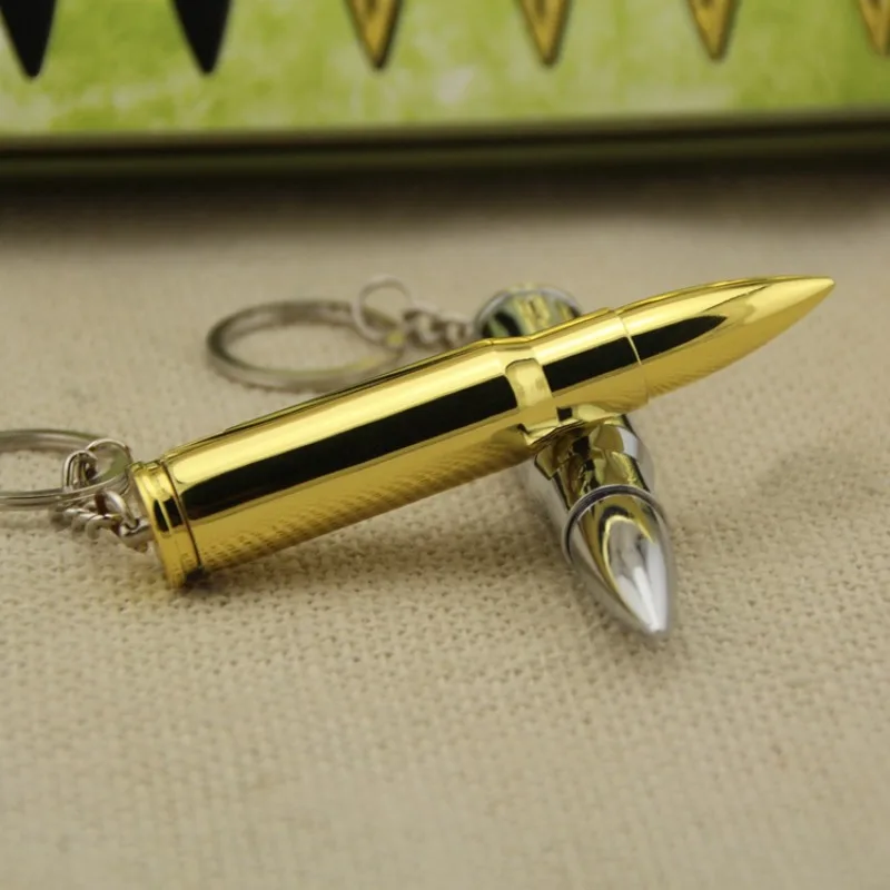 

Metal Bullet Grinding Wheel Open Flame Lighter Keychain Pendant Lighter Men's Smoking Accessories Gadget
