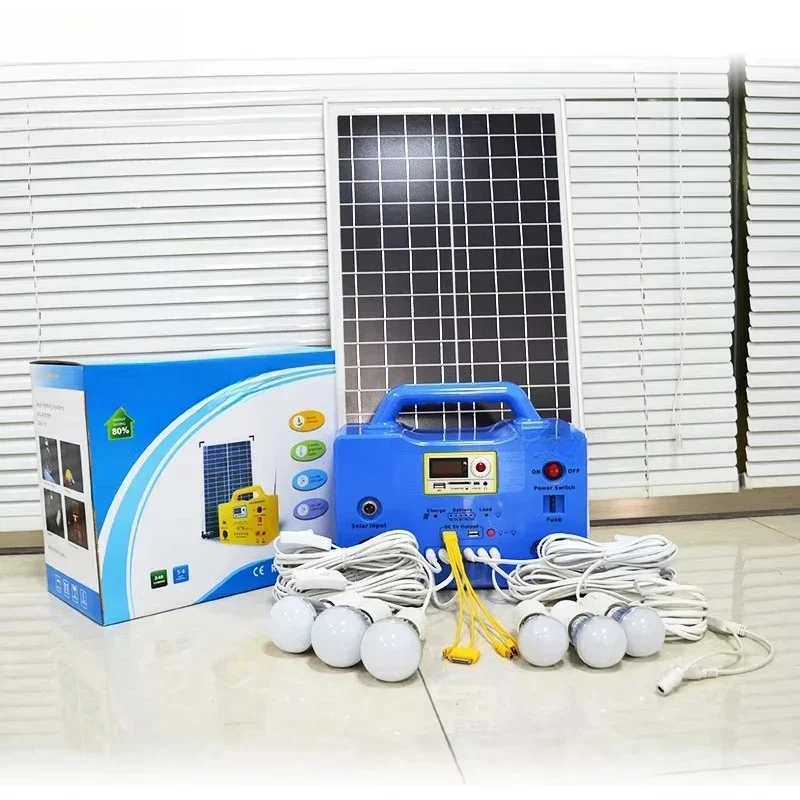 High conversion rate competitive solar generator radio 18ah 30w home lighting system