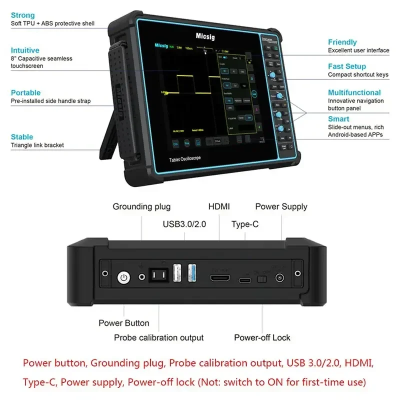 Micsig SATO 1004 Digital Oscilloscope 4 channels 100Mhz Oscilloscope For Portable Automobile Oscilloscope Touch Screen sato 1004