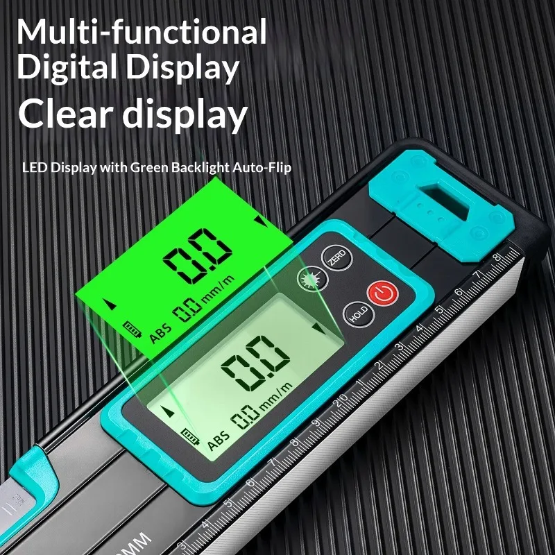 Household Level Ruler High-precision Magnetic Measuring Tool Multi-functional LCD Display Horizontal Ruler Portable Gauging Tool
