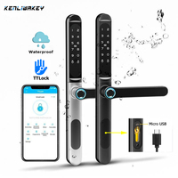 Waterproof Fingerprint Biometric Smart Door Lock TTLock Bluetooth APP RFID Card Password Electronic Aluminum Sliding Door Locks