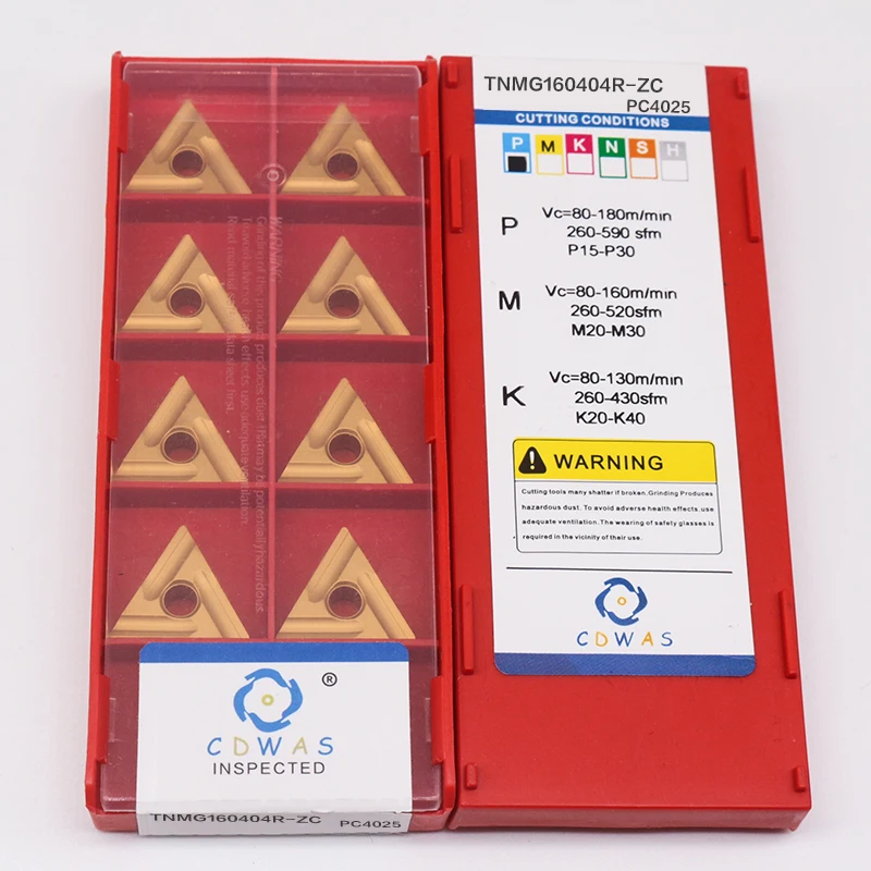 10 piezas TNMG 160404 R ZC 4025 inserto de carburo herramienta de torneado externo hoja procesamiento cortador de piezas de acero CNC herramienta de corte de torno de Metal