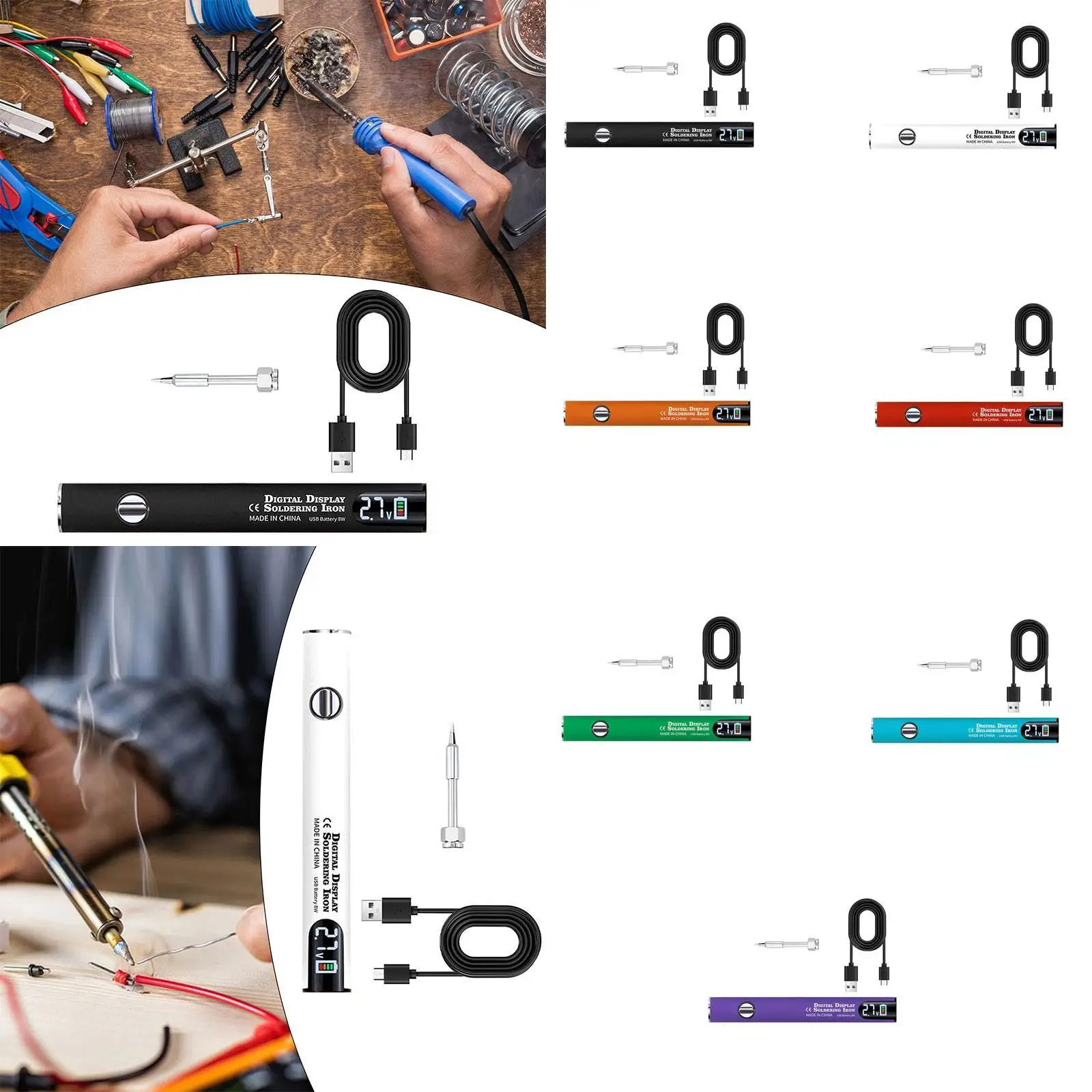 Портативный беспроводной паяльник, комплект для ремонта бытовой техники, электроники, цифровой дисплей, бытовые регулируемые напряжения