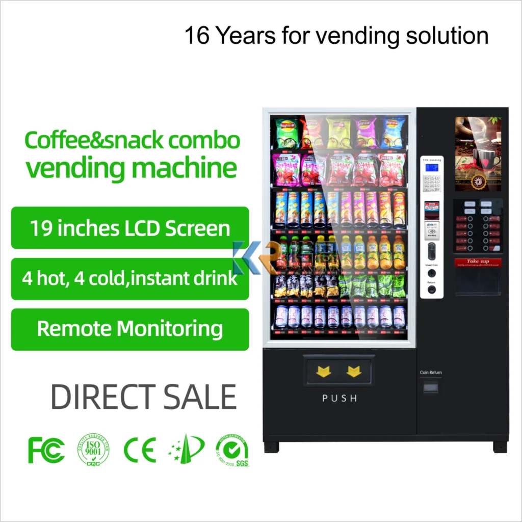 Vending Machine Foods Supplier Bottled Canned Coffee Food With CE FCC Coffee Vending Machine