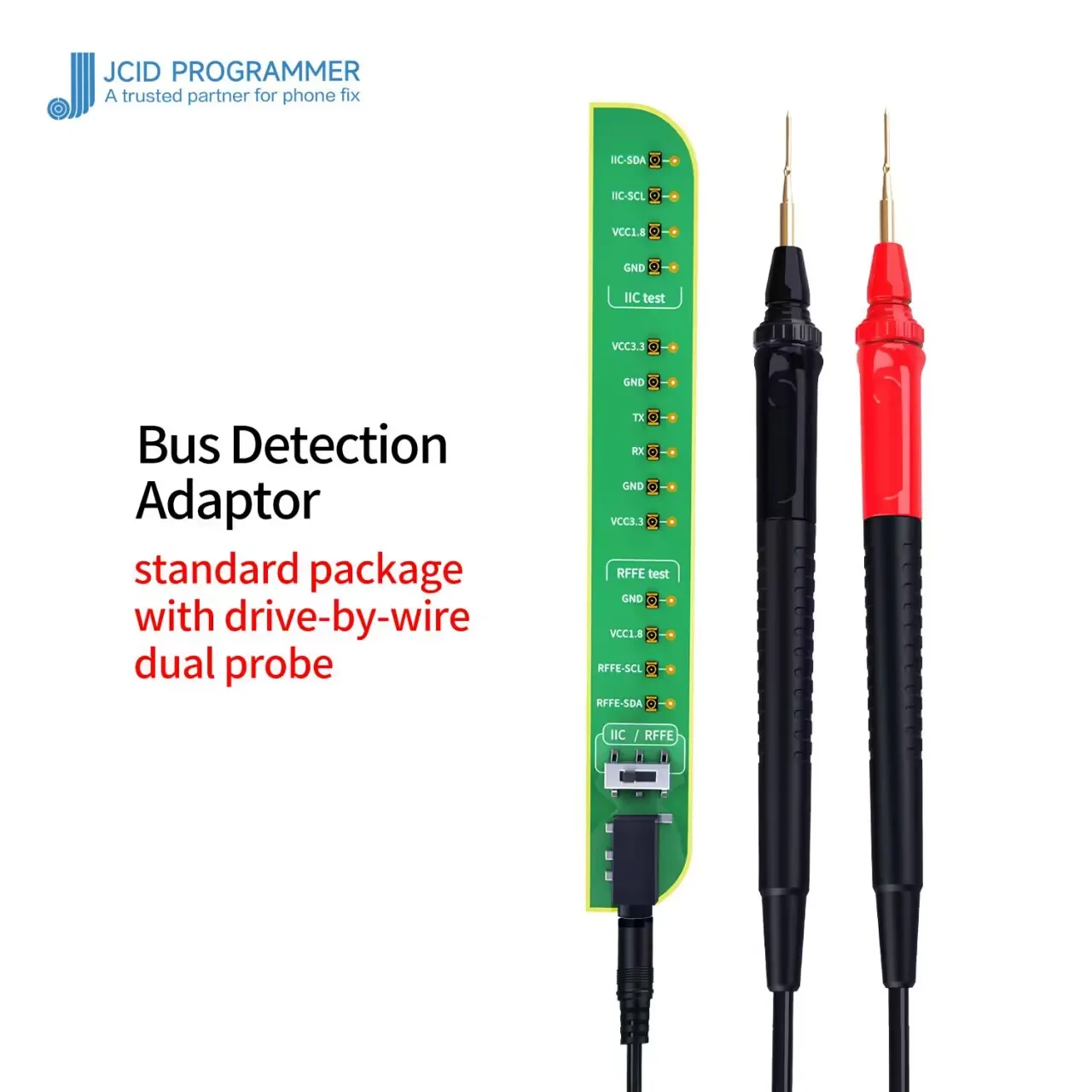 

Плата обнаружения шины JC JCID V1S PRO V1SE, двойная функция обнаружения RFFE + IIC, быстрое определение инструментов для ремонта неисправностей