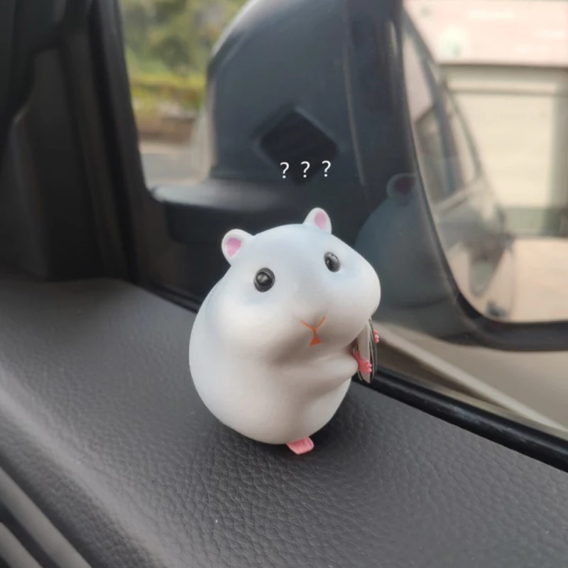 1PC Cartoon Cute Anime Stealing Hamster Gourmet Hamster Figures Auto Car Dashboard Window Center Console Decor Girl Kids Gift