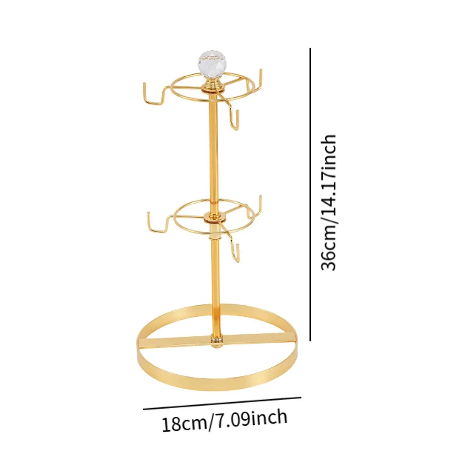 Coffee Cup Holder Cup Drying Rack 6 Hooks Metal Decor Cups Organizer for Home