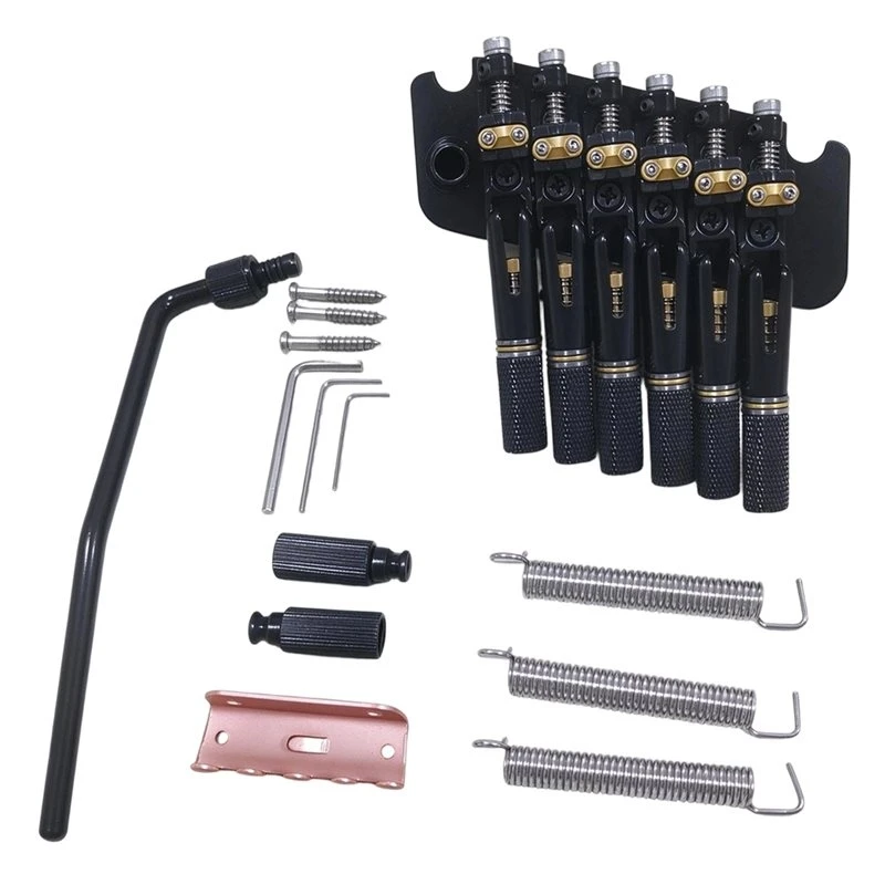 AA67-A Double-Locking Tremolo System, Headless 6-String Guitar Bridge Featuring Angled Saddles