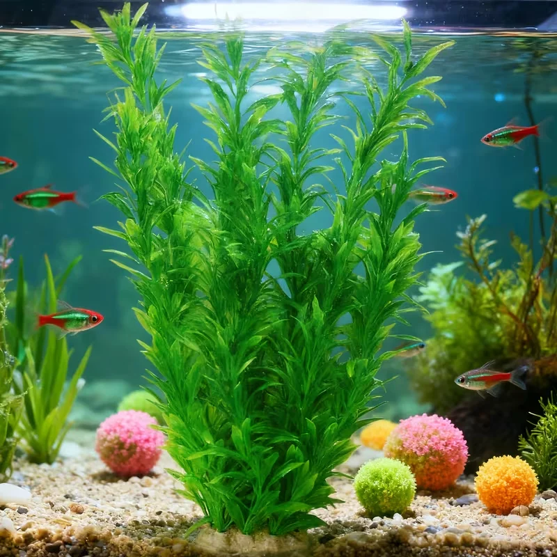 

40cm Green Artificial Aquarium Plant Fish Tank Decoration Realistic Handmade Aquatic Plant Landscape For Home Fish Tank Decor