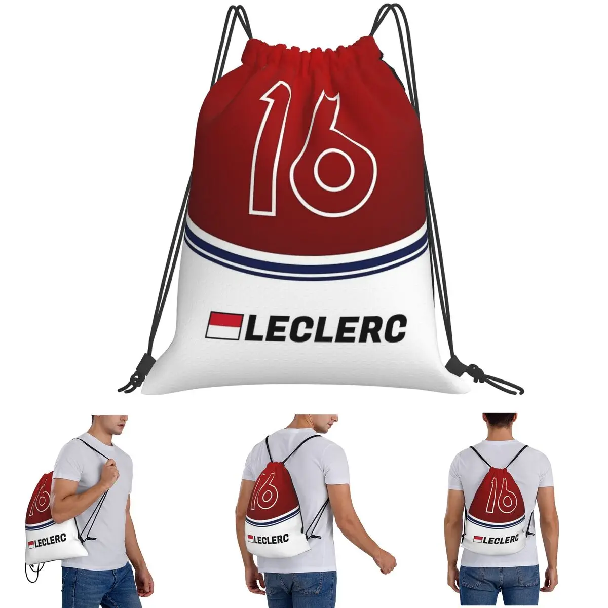 F1 2018 - # 16 حقيبة ظهر من Leclerc، حقائب ظهر عصرية محمولة برباط، حقيبة رياضية، حقائب كتب للطلاب والنساء