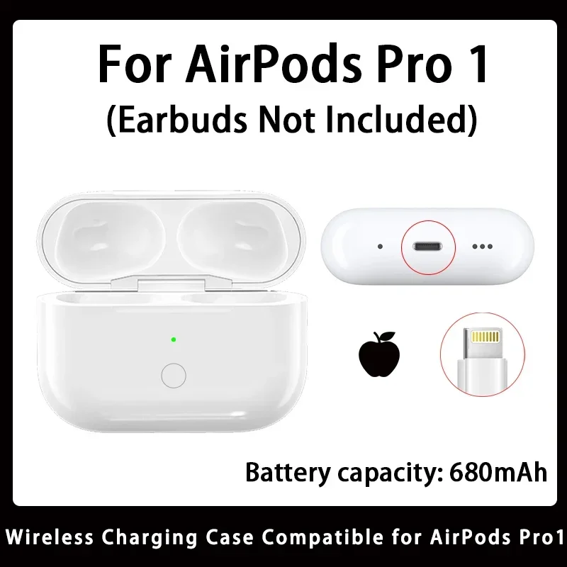 2026 Nieuwe USB-C draadloze oplaadcase voor AirPods Pro 1/2/3 generatie - Snelle oplaadvervangende box met LED-stroomindicator