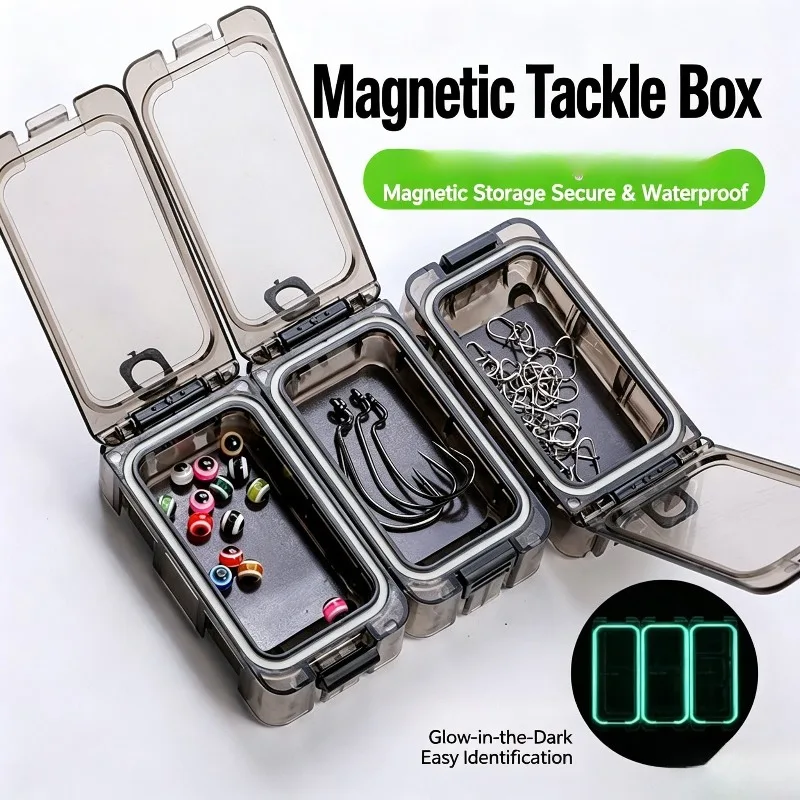 Magnetic Fishing Tackle Box Waterproof Hook Lure Storage Case Portable Fishing Accessories Organizer