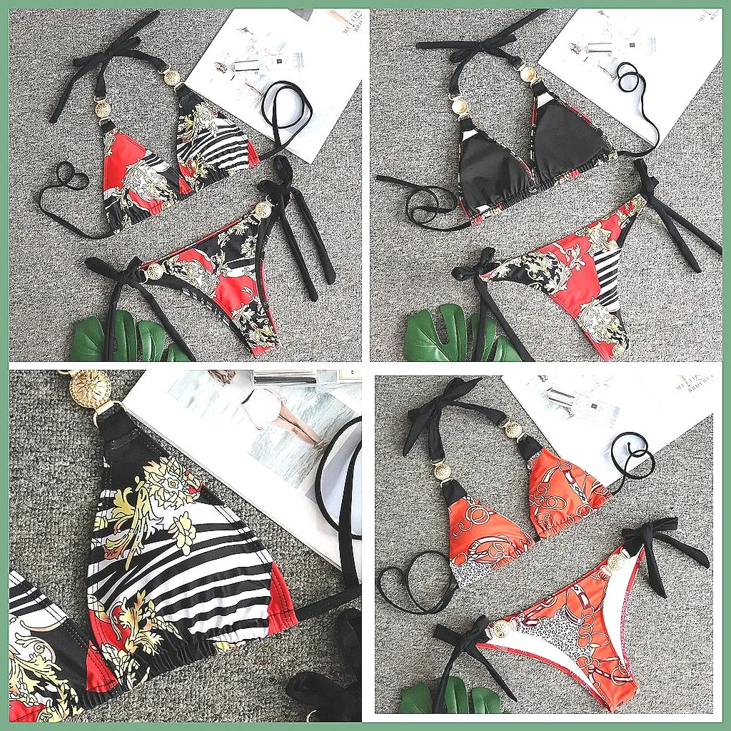 

Sexy 2026 Brazilian Bikini Set for Women, Floral Print Summer Beach Swimsuit Two Pieces (Characters: 74)
