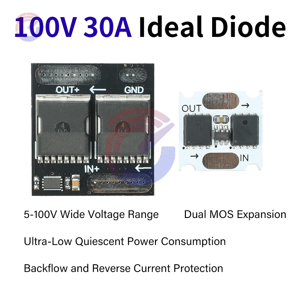 Ideal Diode Controller 100V/30A 60V/10A Reverse Current Protection with Ultra Low Voltage Drop for Power Systems