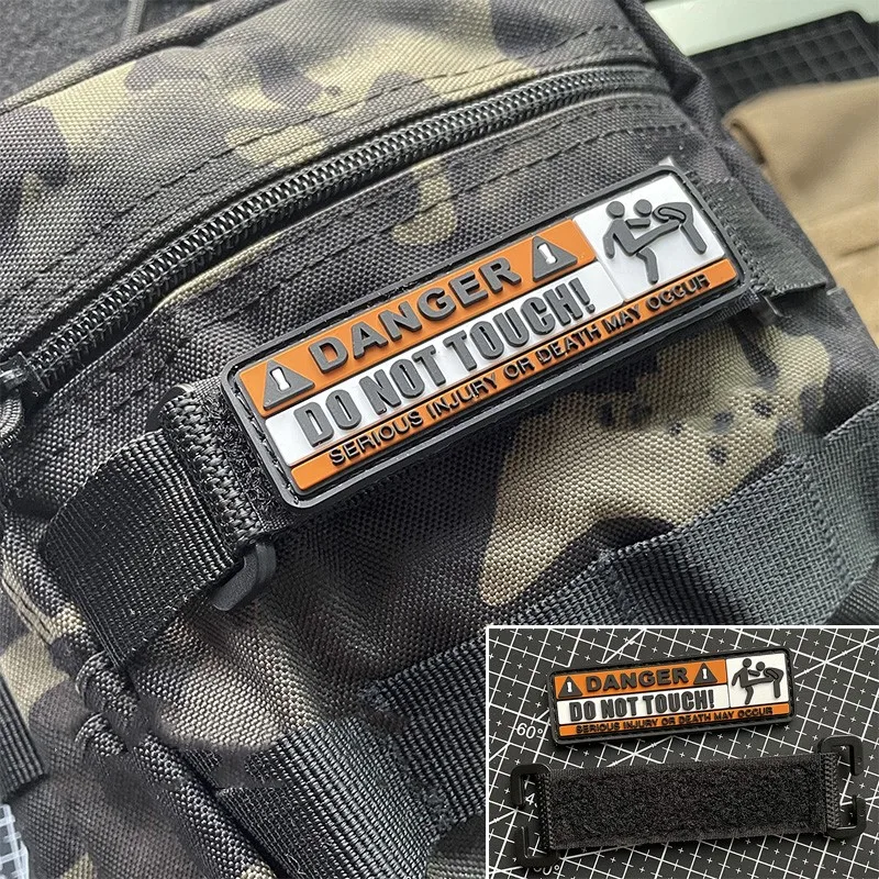 

DO NOT TOUCH PVC Patches Serious Injury Or Death May Occur Tactical Badge for Clothing Backpack Accessories DIY Decals