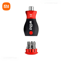 Xiaomi Wiha 6 in 1 Short Handle Screwdriver Precision Soft Finish Chrome Vanadium Steel Screwdriver Household Mini Screw Driver