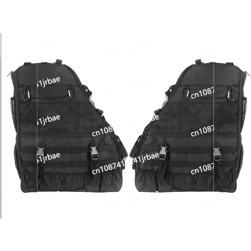 For JK JKU JL TJ 4-Door Saddle Bag Organizers Tool Storage Bag Roll Bar Storage Bag Cargo Cage with Multi-Pockets