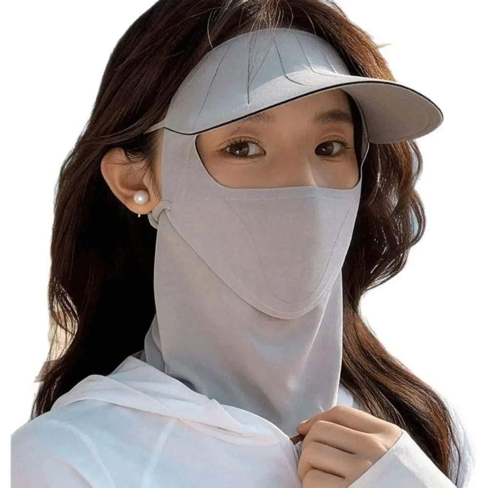 UV Blocking Sun Protection Mask UPF 50+ Breathable One-piece Mask Hat Cooling Effect Lightweight Face Mask for Women for Outdoor