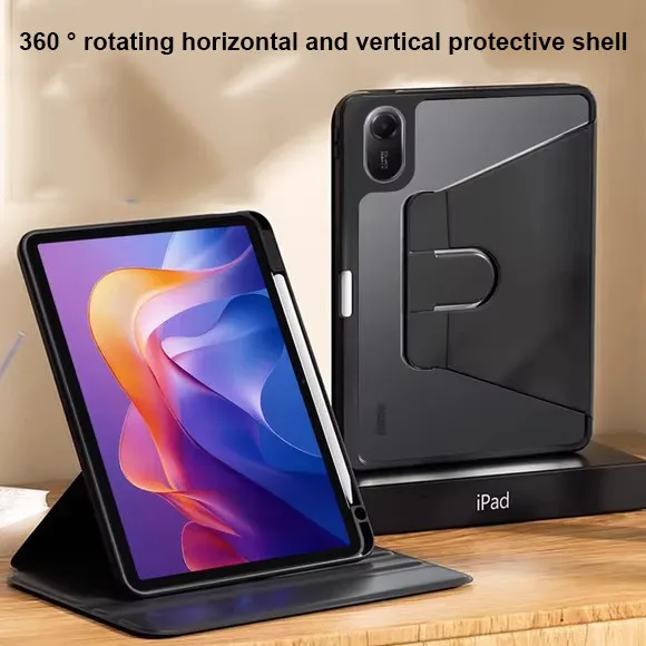 

Вращающийся акриловый жесткий чехол для Xiaomi Redmi Pad2 11 дюймов 2025 SE 11 8,7 MiPad 7 7Pro 11,2 5 5Pro 6 6Pro 11 дюймов 2024 с слотом для ручки