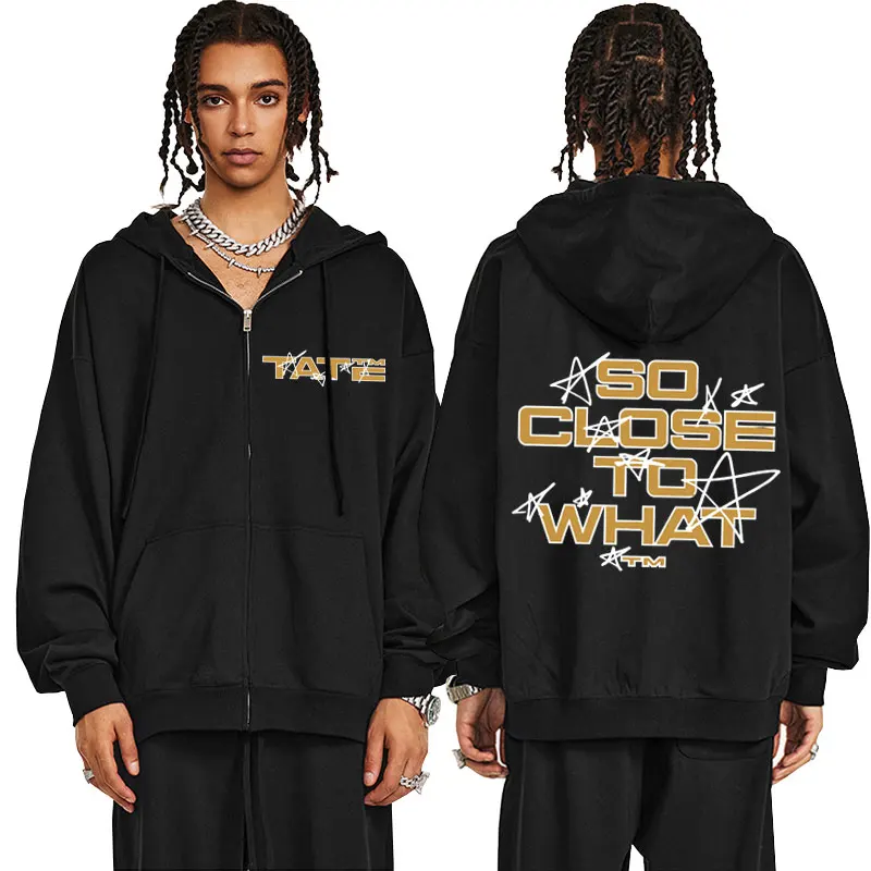 Singer Tate McRae So Close To What Miss Possessive Tour 2025 Zipper Hoodie Men Women Fashion Vintage Oversized Zip Up Hoodies