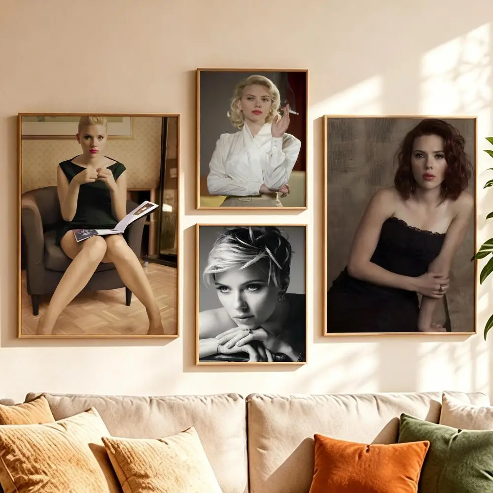 Image of Celebrity S-Scarlett Johansson Poster, ästhetische Kunst-Wandaufkleber, wasserfeste, selbstklebende Aufkleber für die Wanddekoration von Cafés, Pubs und Hotels