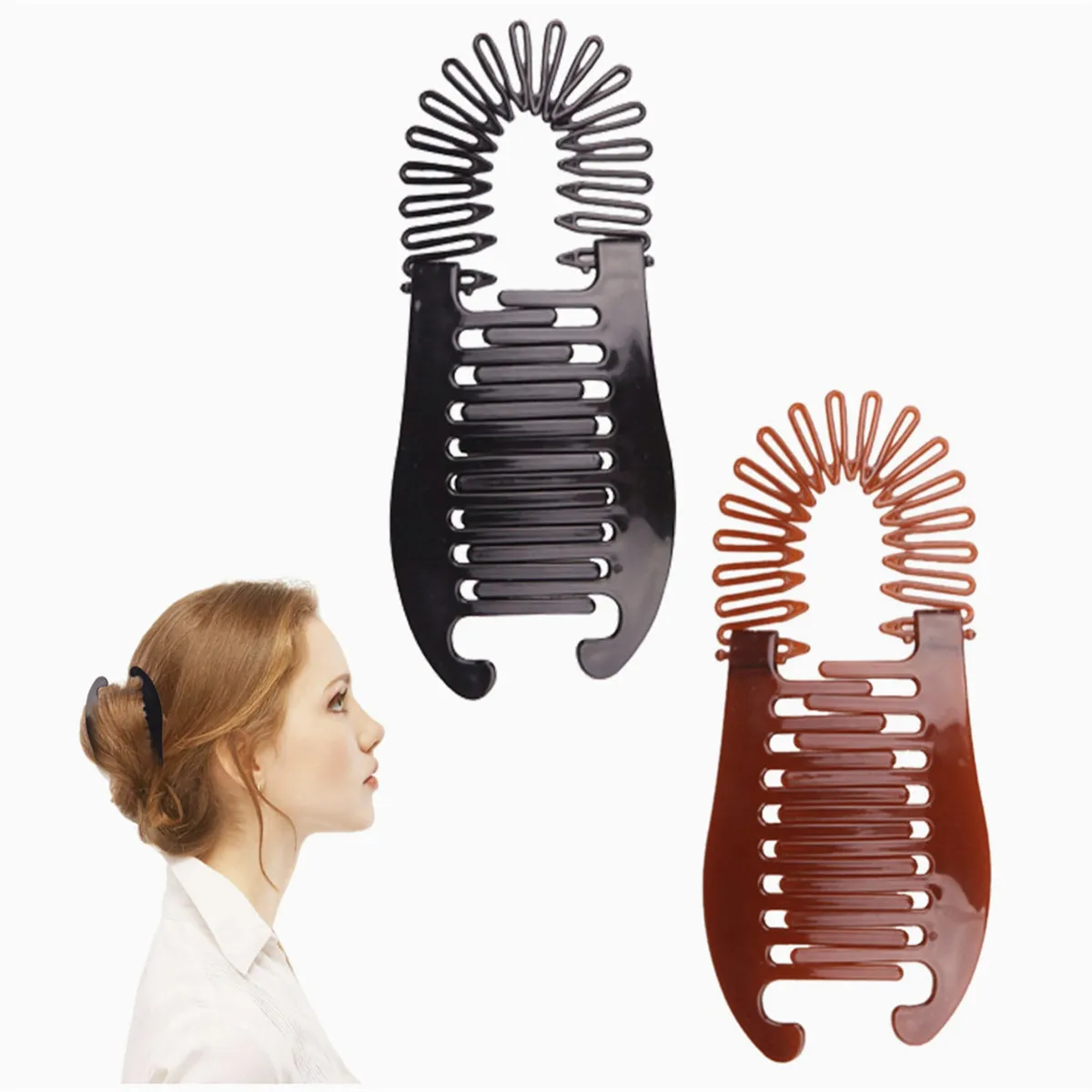 2PCS Banana Clip for Thick Curly Hair Ponytail Holder Plastic Hair Comb Clips Styling Tools Hair Accessories For Women Girls